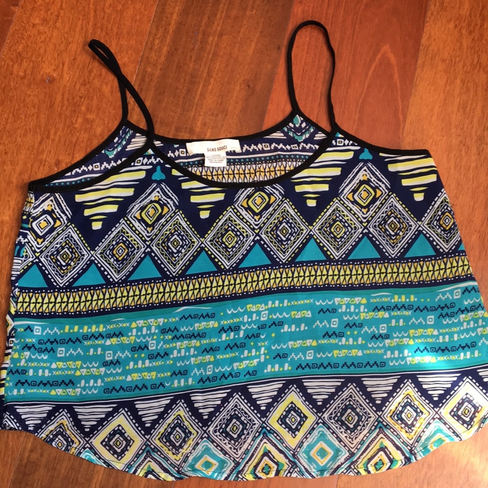 Flowy Aztec print crop top